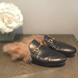 Gucci Princetown Fur Loafers